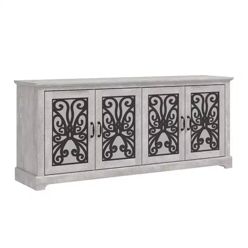 Meuble TV traditionnel avec portes miroir