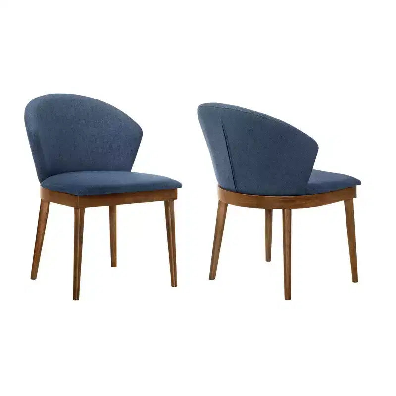 Lot de 2 chaises de salle à manger en tissu et bois