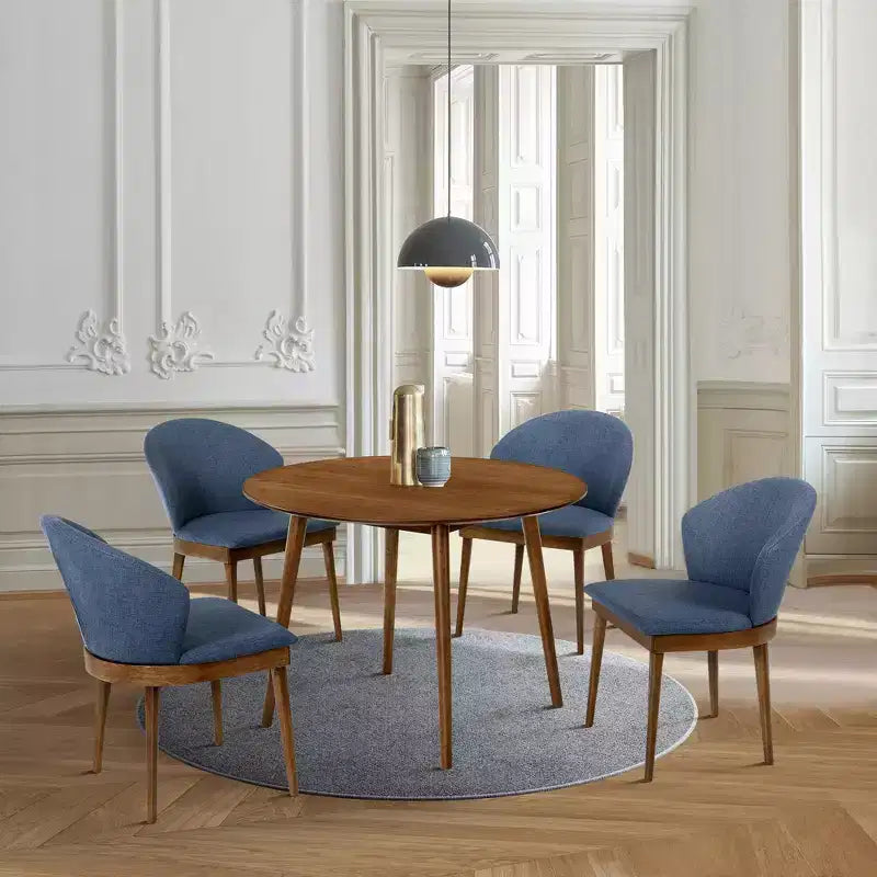 Lot de 2 chaises de salle à manger en tissu et bois